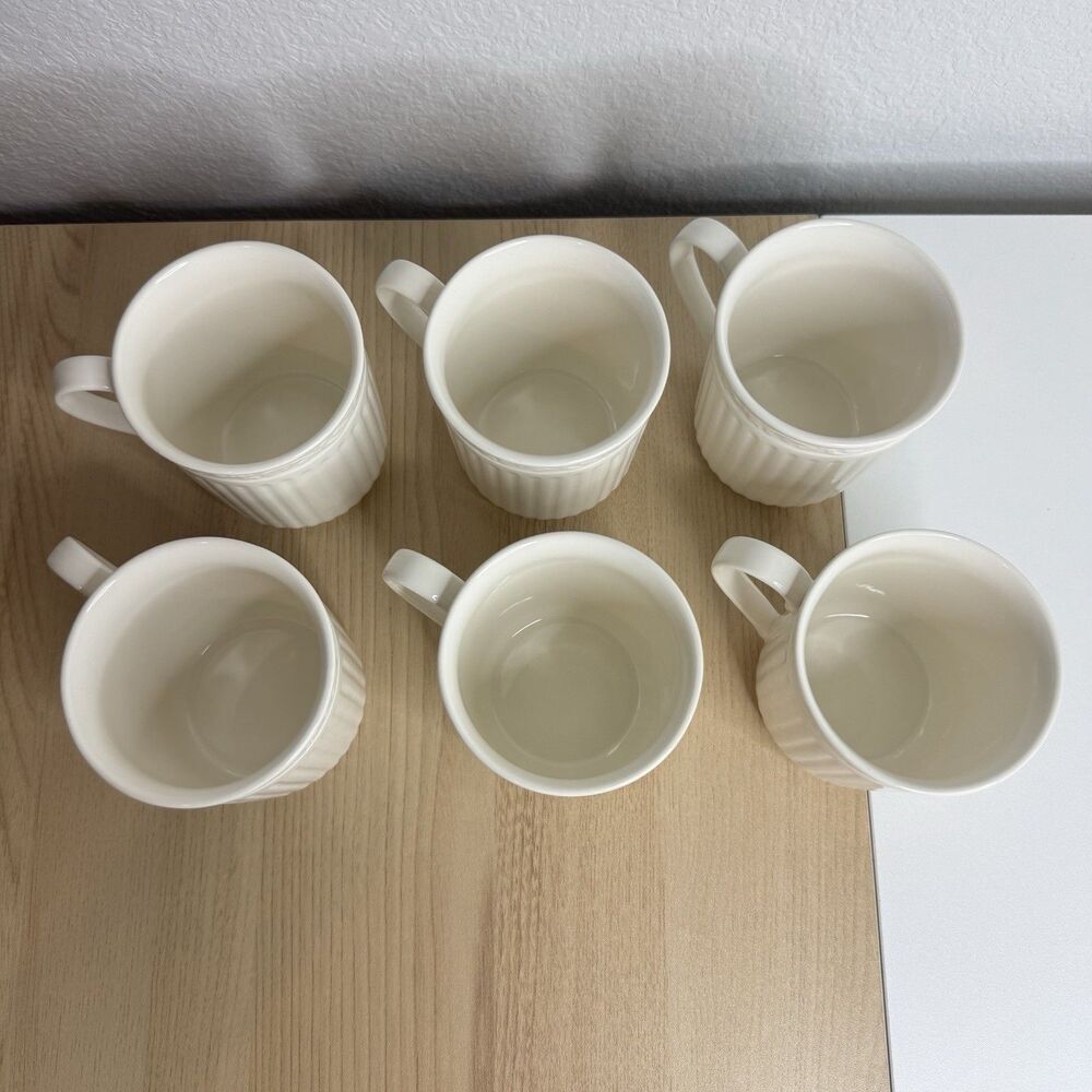 Mikasa Italian Countryside Coffee Mugs 3 3/4" Tall DD900 White 10 oz. (Set Of 6) - Picture 3 of 5